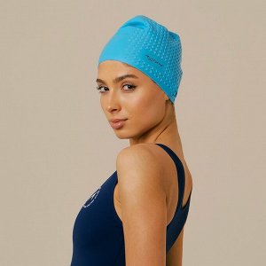 Шапочка для плавания взрослая ONLYTOP Swim, для длинных волос, силиконовая, обхват 54-60 см, цвета МИКС