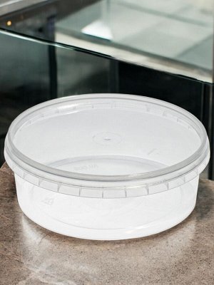 Банка с крышкой (контейнер) 500 мл. для продуктов, прозрачная, d 140 мм, ПП, без замка, НЗПТ