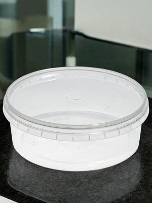Банка с крышкой (контейнер) 500 мл. для продуктов, прозрачная, d 140 мм, ПП, без замка, НЗПТ