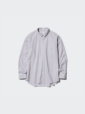 UNIQLO - рубашка в мелкую клетку с длинным рукавом