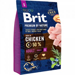 Brit Premium д/соб Adult S д/мелк пород Курица 1кг (526284) (1/10)