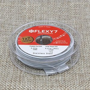 Тросик ювелирный (ланка) Flexi 7 струн, ?- 0,35мм, катушка 10м, цв.белый