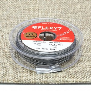 Тросик ювелирный (ланка) Flexi 7 струн, ?- 0,35мм, катушка 10м, цв.стальной