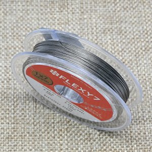 Тросик ювелирный (ланка) Flexi 7 струн, ?- 0,40мм, катушка 10м, цв.стальной