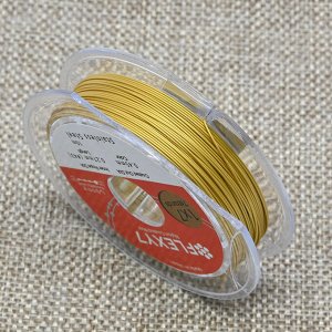 Тросик ювелирный (ланка) Flexi 7 струн, ?- 0,45мм, катушка 10м, цв.золотистый С ДЕФЕКТОМ