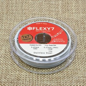 Тросик ювелирный (ланка) Flexi 7 струн, диаметр 0,45мм, катушка 10м, цв.белый