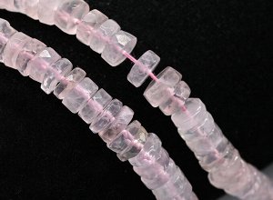 Бусины из розового кварца диски граненые 6*3мм, 40см, 160 бусин, 27,5г