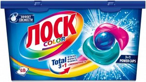 Капсулы для стирки Losk Дуо-капс Color для цветного белья, 18 шт