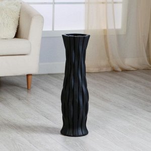 Ваза керамика напольная «Мавис», талия, напольная, d вн.-12.5 см, 16x60 см, чёрный