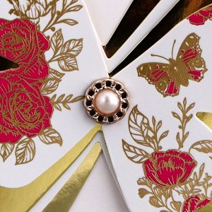 Переноска для цветов тиснение белая, влагостойкая, 21.5x19 см 350 г