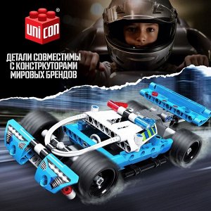 Конструктор гоночная машина UNICON Техно, инерционный, 160 деталей, 6+