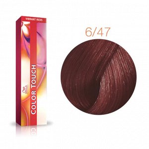 WELLA Краска для окрашивания волос  6/47 красный гранат 60 мл Color Touch Велла