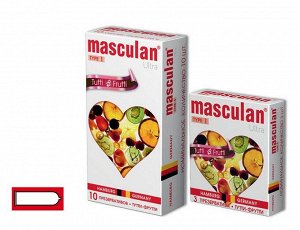 Презервативы Masculan, ultra 1, тутти-фрутти, 19 см, 5,3 см, 3 шт.