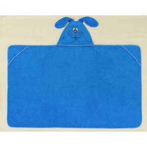 Полотенце-накидка махровое «Зайчик», размер 75?125 см, цвет голубой, хлопок, 300 г/м?