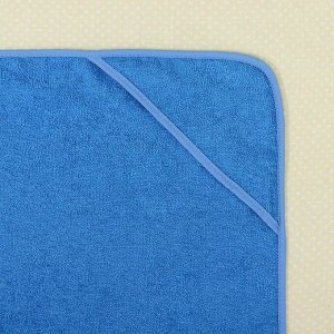 Полотенце-накидка махровое «Котик», размер 75x125 см, цвет голубой, хлопок, 300 г/м²