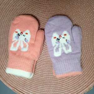 Рукавицы детские, варежки с мехом