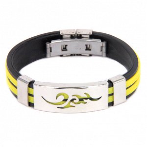 BS123-5 Силиконовый браслет с пряжкой, цвет чёрно-жёлтый