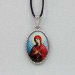 BJK003-05 Кулон / нательная икона Пресвятая Богородица &quot;Семистрельная&quot;