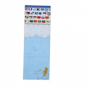 Политическая карта мира, с флагами. Крым в составе РФ. Карта складная