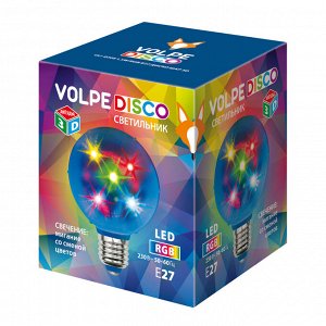 ДИСКО ШАР 3D Светодиодный светильник ULI-Q308 1,5W/RGB/E27 . Свечение 3D звёзды. 220В. Диаметр 8см.