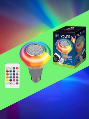 Лампочка-колонка для диско, с динамиком и Bluetooth 8 W, E27, многоцветный ULI-Q340 8W/RGB/E27