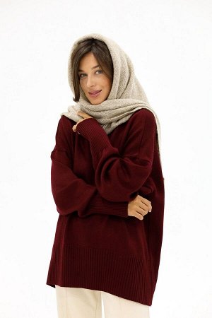 Косынка вязаная латте (one size)