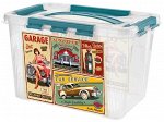 ЯЩИК ДЛЯ ХРАНЕНИЯ УНИВЕРСАЛЬНЫЙ С ЗАМКАМИ И РУЧКОЙ &quot;GRAND BOX&quot;, 290х190х180ММ, 6,65Л (Голубой)
