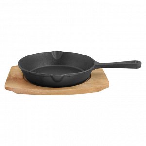 Сковорода порционная чугун литая ручка 15см на подставке TM MY REAL IRON COOK