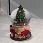 Стеклянный шар &quot;Елка&quot; с музыкой, подсветкой и двусторонним вращением