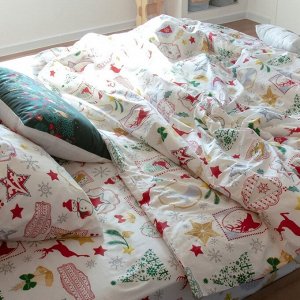 Постельное бельё "Этель" 1.5 сп «Зимний винтаж» 143*215 см, 150*214 см, 70*70 см -2 штуки