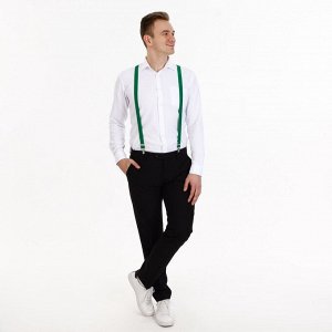Подтяжки взрослые, ширина 2,5 см, цвет зелёный