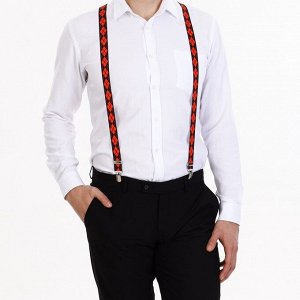 Подтяжки взрослые, ширина 2,5 см, цвет чёрный/красный