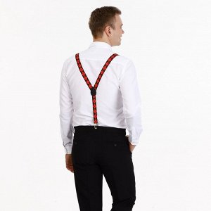 Подтяжки взрослые, ширина 2,5 см, цвет чёрный/красный