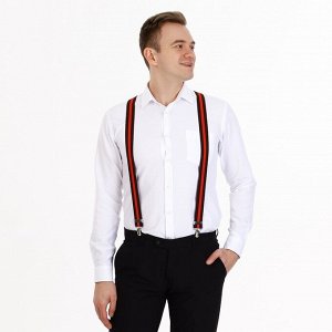 Подтяжки взрослые, ширина 2,5 см, цвет чёрный/красный