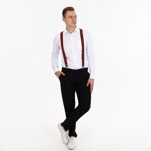 Подтяжки взрослые, ширина 2,5 см, цвет чёрный/красный