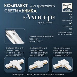Светильник трековый Simple "Алисер" GU10 220В черный хром 7,5х7,5х20 см