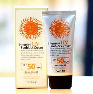 3W Clinic Intensive UV Sunblock Cream SPF50 PA Солнцезащитный крем легкой текстуры