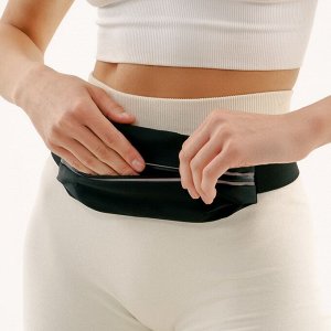 Сумка спортивная на пояс для телефона ONLYTOP, 23 см, чёрная