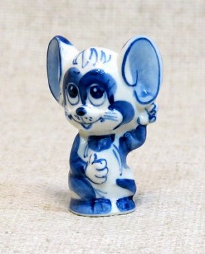 Мышь Майк, гжель синяя