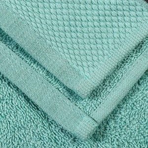Полотенце кухонное махровое, 33х50 см, 400 г/м2, 100% хлопок, Граф, серо-зеленое, Узбекистан