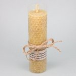 Свеча из вощины с травой Золототысячник 13х3,5см