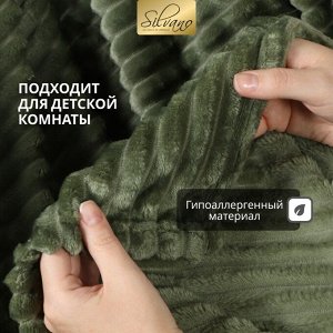 Плед 1.5-сп, 150х200 см, 100%пэ, Silvano, Неаполь Полоски, темн-зел