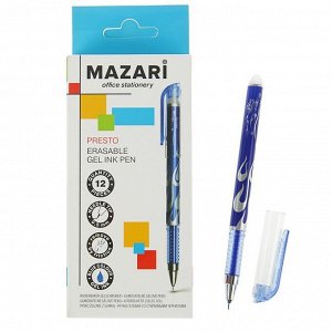 Ручка гелевая со стираемыми чернилами Mazari Presto, пишущий узел 0.5 мм, чернила синие