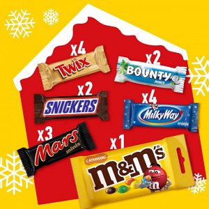 M&M's and Friends (250 гр) Дом-пазл Адвент Новогодний подарочный набор