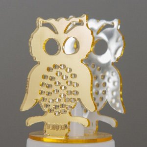 Фигурка светящаяся RISALUX «Сова», LED-ночник, от батареек 3xLR41, золото, 3.5x3.5x6 см