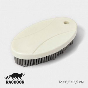 Щётка универсальная Raccoon, 12*6,5*2,5 см, пластик, TPR ворс, 1,6 см
