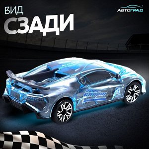 Машина «Crazy race, Гонки», русская озвучка, световые и звуковые эффекты, работает от батареек, цвет серый