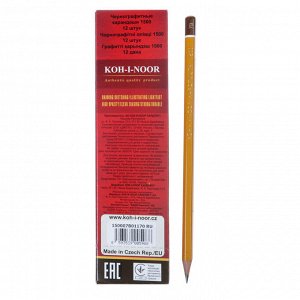 Карандаш чернографитный 2.5 мм, Koh-I-Noor 1500 7B, профессиональный, L=175 мм