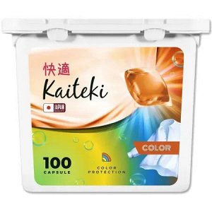 Капсулы для стирки Kaiteki Color 3 в 1 «Жасмин и ваниль», 100 шт.