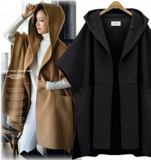 Пальто Пальто, оформленное капюшоном, смесь шерсти/полиэстер. Размер (длина изделия, см): XL (88), 2XL (89), 3XL (90), 4XL (91), 5XL (92)